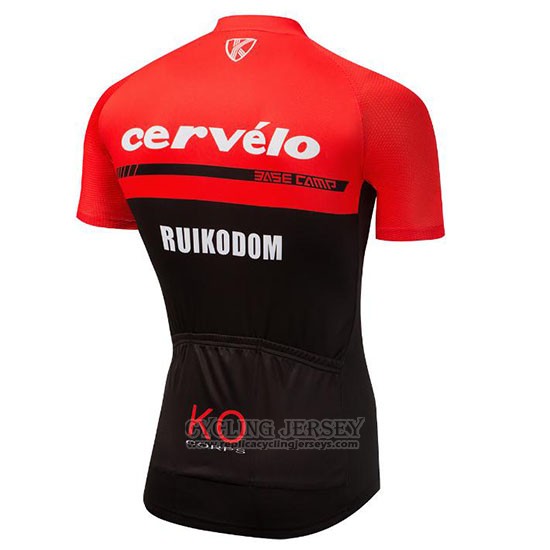 2018 Cycling Jersey Cervelo Red and Black Short Sleeve and Bib Short
