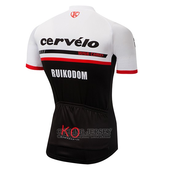 2018 Cycling Jersey Cervelo White and Black Short Sleeve and Bib Short