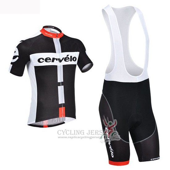 2019 Cycling Jersey Cervelo Black White Short Sleeve and Bib Short