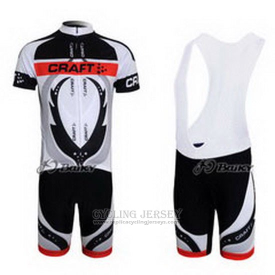 2011 Cycling Jersey Craft White and Gray Short Sleeve and Bib Short
