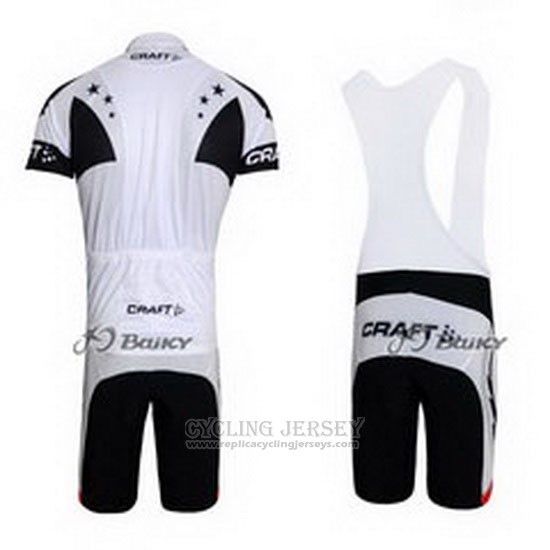 2011 Cycling Jersey Craft White and Gray Short Sleeve and Bib Short