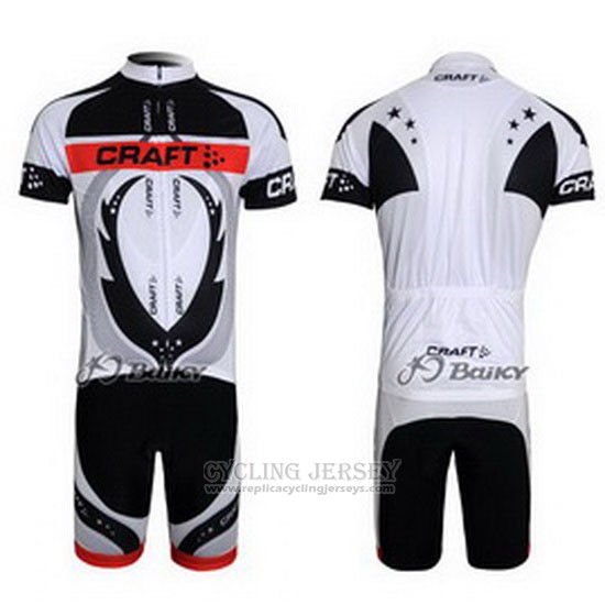 2011 Cycling Jersey Craft White and Gray Short Sleeve and Bib Short