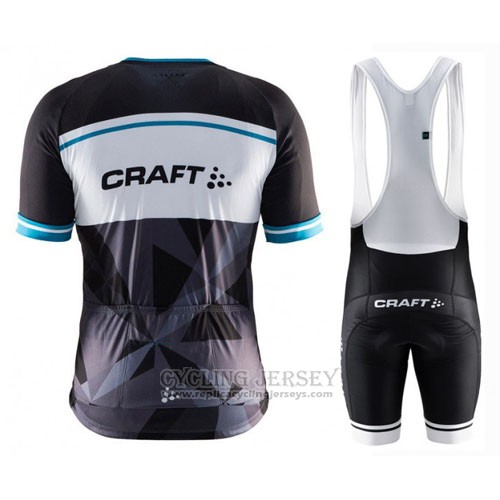 2016 Cycling Jersey Craft Blue and Black Short Sleeve and Bib Short