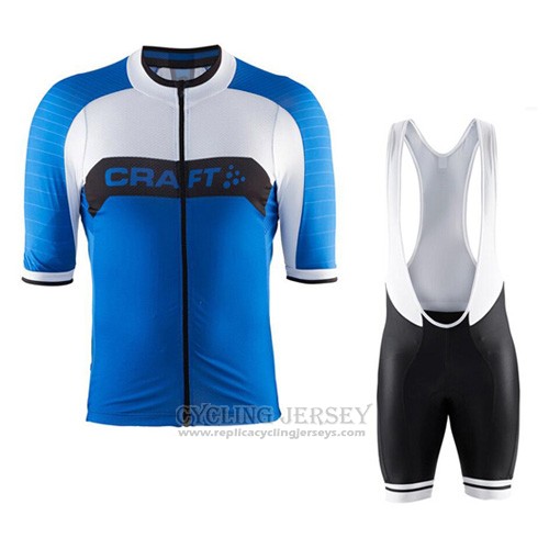 2016 Cycling Jersey Craft Blue and White Short Sleeve and Bib Short