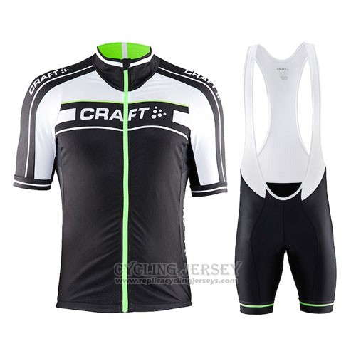 2016 Cycling Jersey Craft Green and Black Short Sleeve and Bib Short