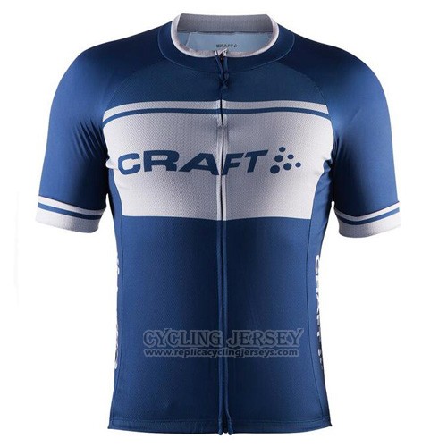2016 Cycling Jersey Craft White and Blue Short Sleeve and Bib Short