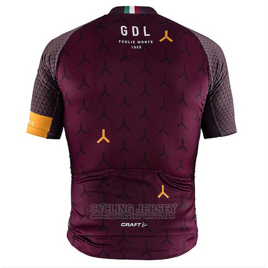 2018 Cycling Jersey Craft Monument Dark Red Short Sleeve and Bib Short
