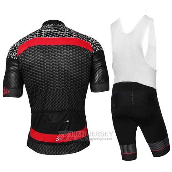 2018 Cycling Jersey Craft Route Black and Red Short Sleeve and Bib Short