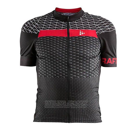 2018 Cycling Jersey Craft Route Black and Red Short Sleeve and Bib Short