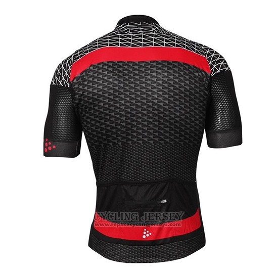 2018 Cycling Jersey Craft Route Black and Red Short Sleeve and Bib Short