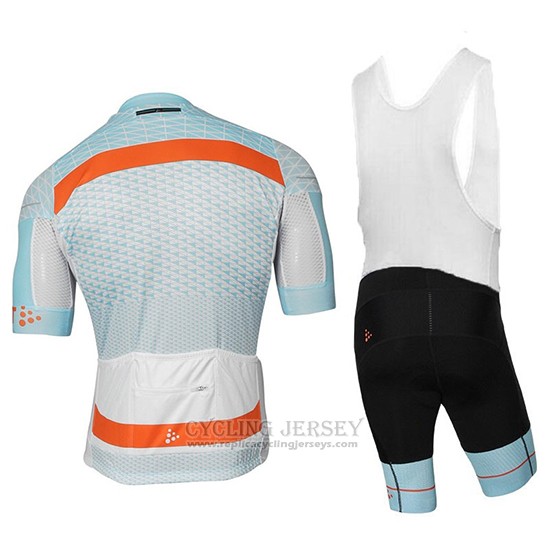 2018 Cycling Jersey Craft Route Light Blue Short Sleeve and Bib Short