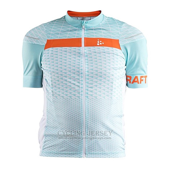 2018 Cycling Jersey Craft Route Light Blue Short Sleeve and Bib Short