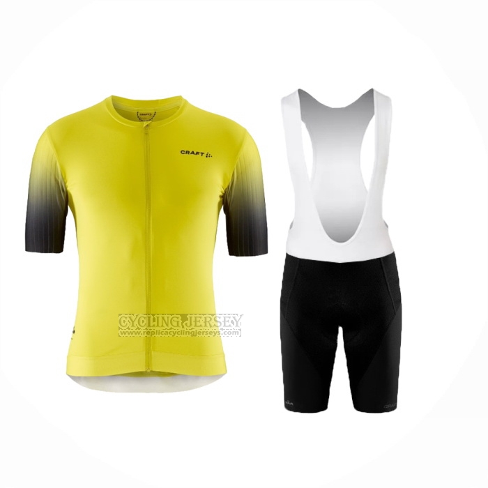 2024 Cycling Jersey Craft Yellow Short Sleeve And Bib Short