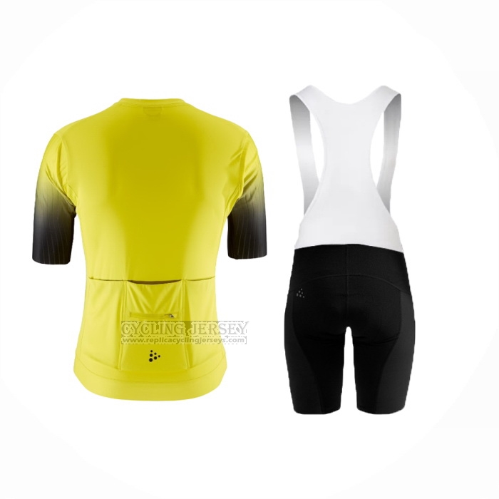 2024 Cycling Jersey Craft Yellow Short Sleeve And Bib Short