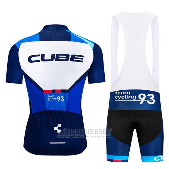 2019 Cycling Jersey Cube Blue Blue Deep Short Sleeve and Overalls