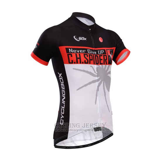 2014 Cycling Jersey Fox Cyclingbox Black and Light White Short Sleeve and Bib Short