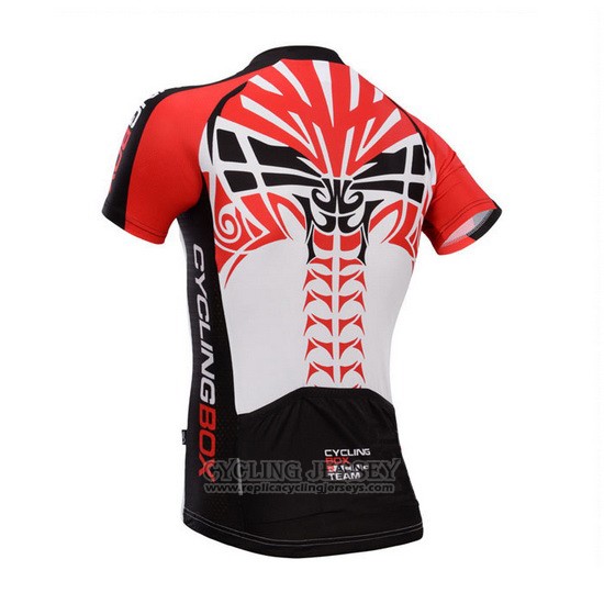 2014 Cycling Jersey Fox Cyclingbox Black and Red Short Sleeve and Bib Short