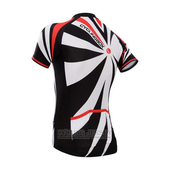 2014 Cycling Jersey Fox Cyclingbox Black and White Short Sleeve and Bib Short