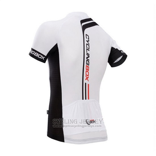 2014 Cycling Jersey Fox Cyclingbox Bright Black and White Short Sleeve and Bib Short