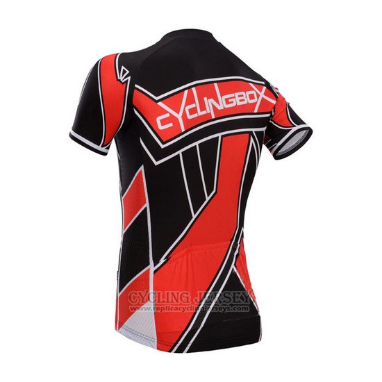 2014 Cycling Jersey Fox Cyclingbox Red and Black Short Sleeve and Bib Short