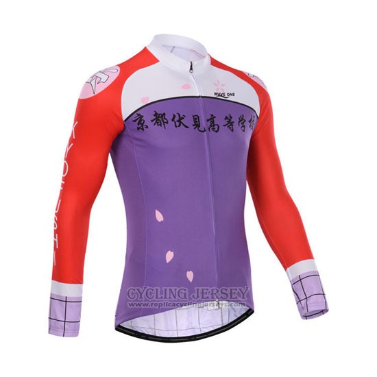 2014 Cycling Jersey Fox Cyclingbox Red and Purple Long Sleeve and Bib Tight