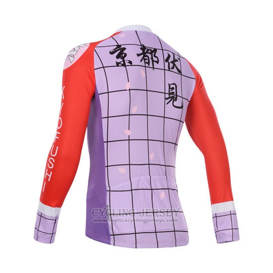2014 Cycling Jersey Fox Cyclingbox Red and Purple Long Sleeve and Bib Tight
