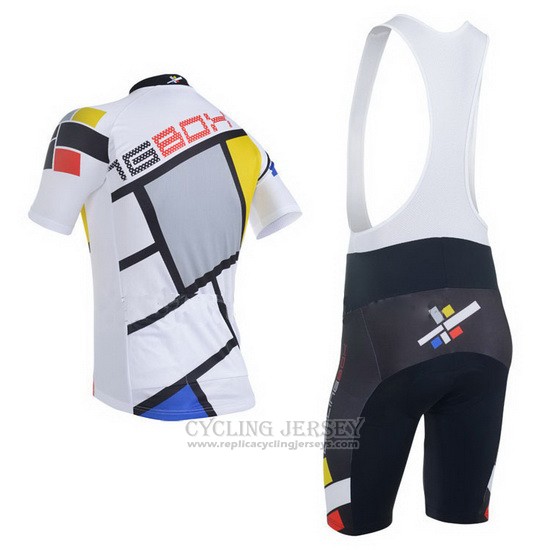 2014 Cycling Jersey Fox Cyclingbox White Short Sleeve and Bib Short