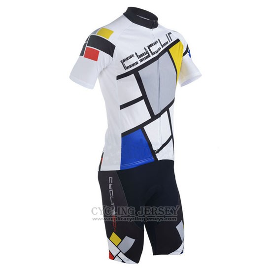 2014 Cycling Jersey Fox Cyclingbox White Short Sleeve and Bib Short