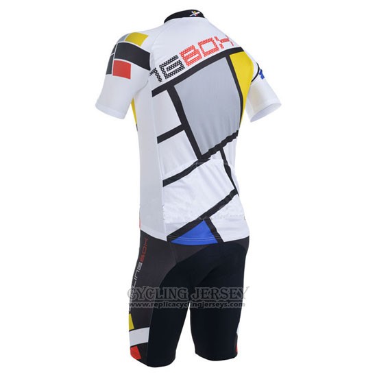 2014 Cycling Jersey Fox Cyclingbox White Short Sleeve and Bib Short