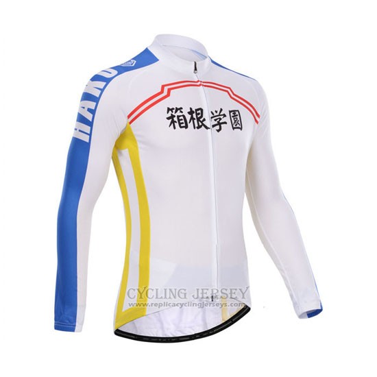 2014 Cycling Jersey Fox Cyclingbox White and Blue Long Sleeve and Bib Tight