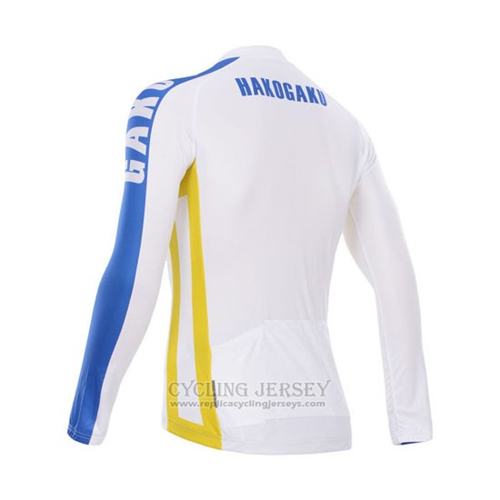 2014 Cycling Jersey Fox Cyclingbox White and Blue Long Sleeve and Bib Tight