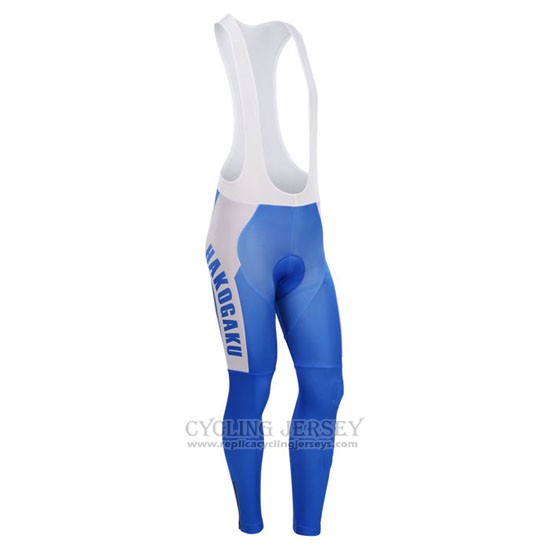 2014 Cycling Jersey Fox Cyclingbox White and Blue Long Sleeve and Bib Tight