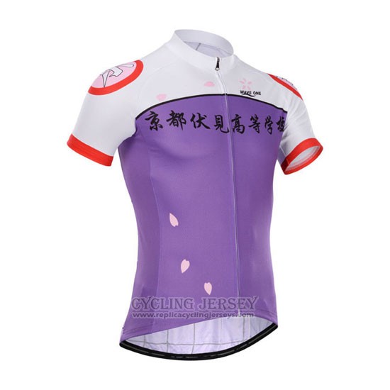 2014 Cycling Jersey Fox Cyclingbox White and Purple Short Sleeve and Bib Short