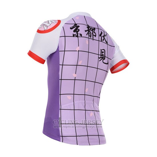 2014 Cycling Jersey Fox Cyclingbox White and Purple Short Sleeve and Bib Short