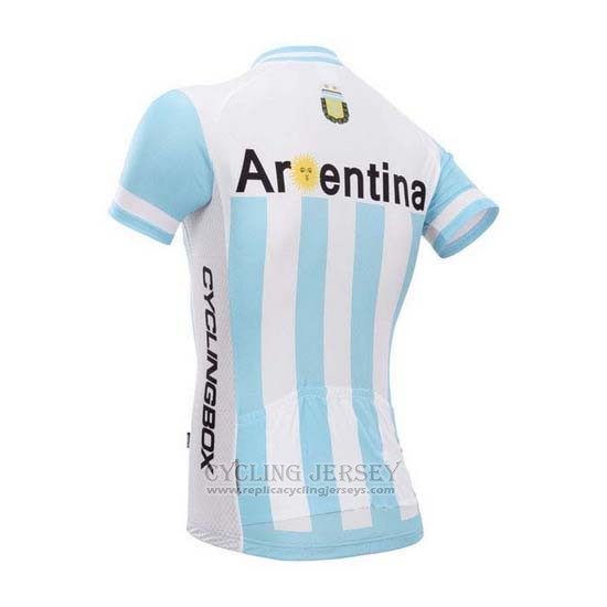 2014 Cycling Jersey Fox Cyclingbox White and Sky Blue Short Sleeve and Bib Short