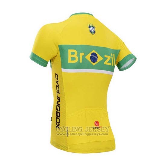 2014 Cycling Jersey Fox Cyclingbox Yellow Short Sleeve and Bib Short