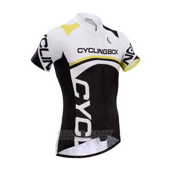 2014 Cycling Jersey Fox Cyclingbox Yellow and Black Short Sleeve and Bib Short