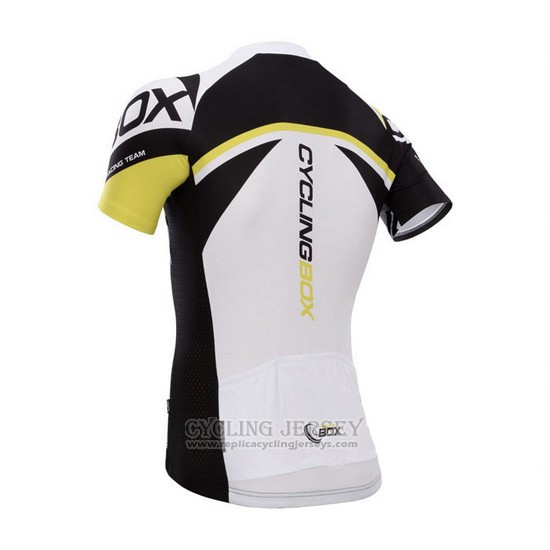 2014 Cycling Jersey Fox Cyclingbox Yellow and Black Short Sleeve and Bib Short