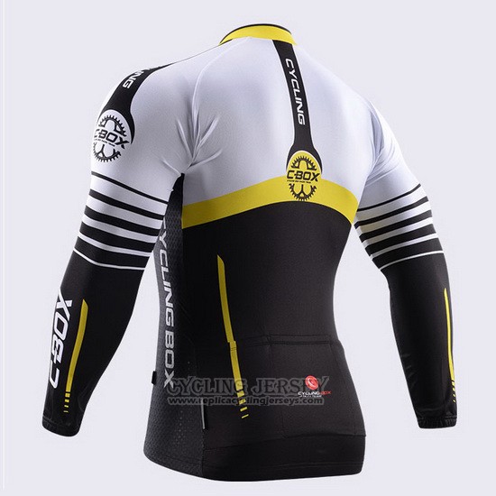 2015 Cycling Jersey Fox Cyclingbox Black and White Long Sleeve and Bib Tight