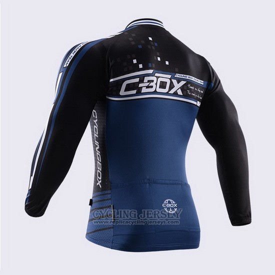 2015 Cycling Jersey Fox Cyclingbox Blue Long Sleeve and Bib Tight