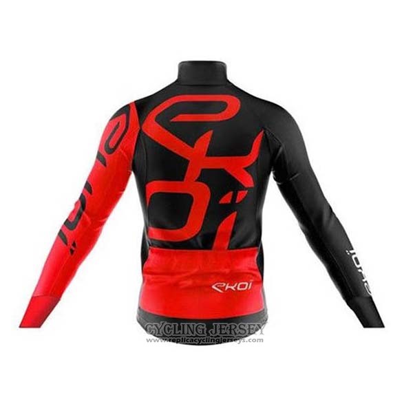 2020 Cycling Jersey EKOI Black Red Long Sleeve And Bib Tight