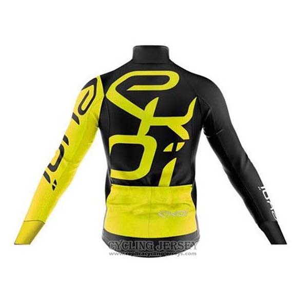 2020 Cycling Jersey EKOI Black Yellow Long Sleeve And Bib Tight
