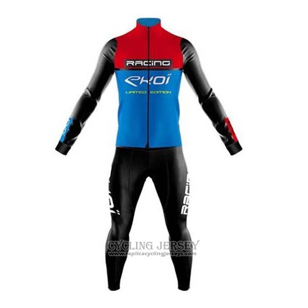 2020 Cycling Jersey EKOI Red Blue Black Long Sleeve And Bib Tight