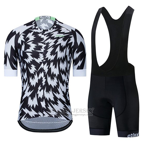 2019 Cycling Jersey Etixxl Black White Short Sleeve and Bib Short