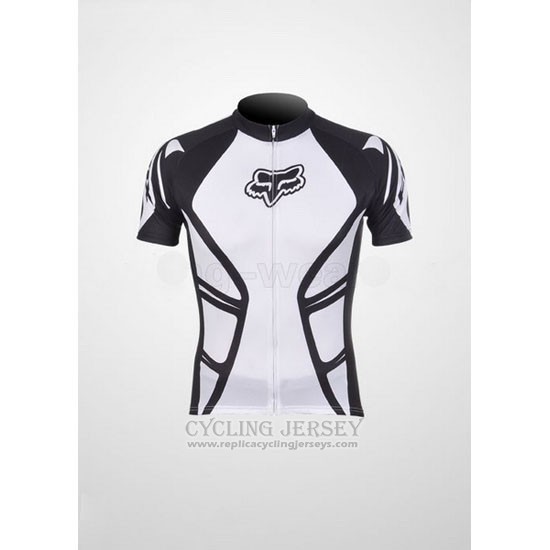 2011 Cycling Jersey Fox White and Black Short Sleeve and Bib Short
