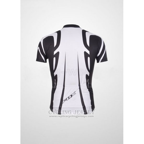 2011 Cycling Jersey Fox White and Black Short Sleeve and Bib Short