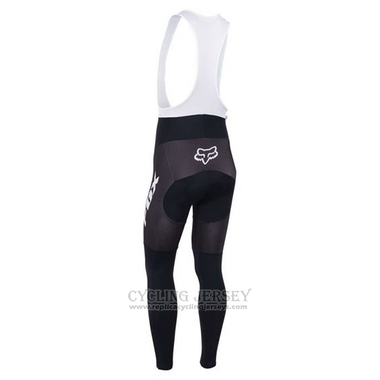 2013 Cycling Jersey Fox White and Black Long Sleeve and Bib Tight