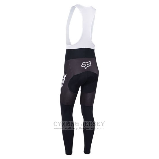 2013 Cycling Jersey Fox White and Red Long Sleeve and Bib Tight