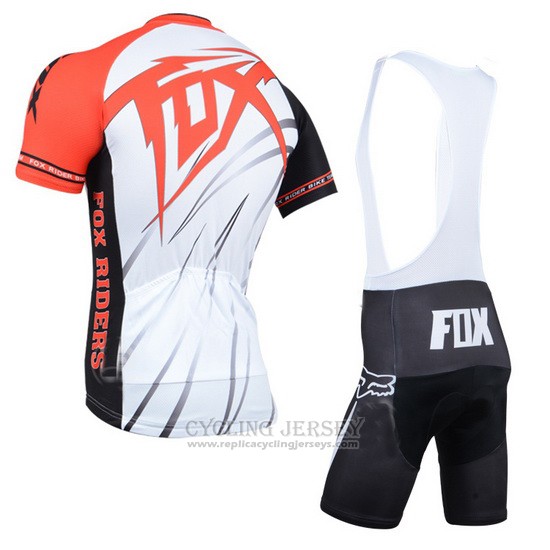 2014 Cycling Jersey Fox Orange and White Short Sleeve and Bib Short