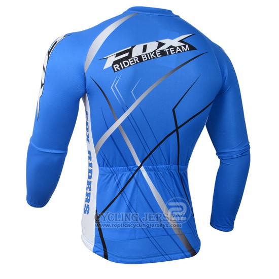 2014 Cycling Jersey Fox Sky Blue Long Sleeve and Bib Tight